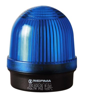 Werma 200 Series Blue Continuous lighting Beacon, 12 → 230 V, Base Mount, Filament Bulb, IP65 [200.500.00]; 251-7999