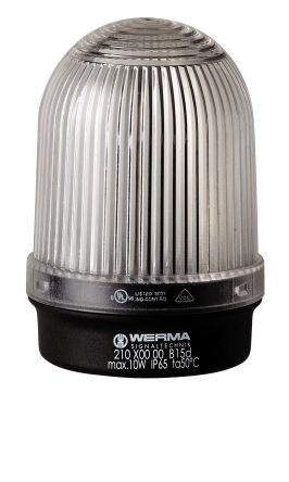 Werma 210 Series Clear Continuous lighting Beacon, 12 → 230 V, Base Mount, BA 15d Bulb [210.400.00]; 251-8066