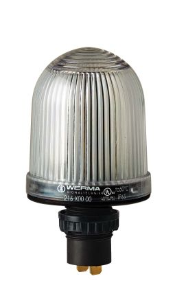 Werma 216 Series Clear Continuous lighting Beacon, 48 V, Built-in Mounting, Filament Bulb [216.400.00]; 251-8109