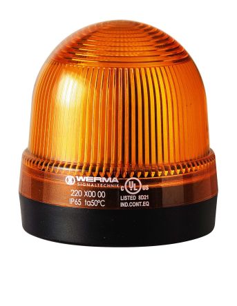 Werma 220 Series Yellow Continuous lighting Beacon, 12 → 230 V, Base Mount, Filament Bulb [220.300.00]; 251-8135