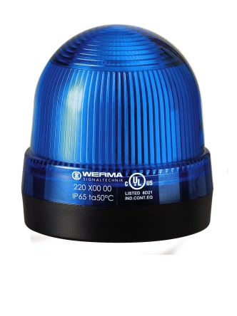 Werma 220 Series Blue Continuous lighting Beacon, 12 → 230 V, Base Mount, Filament Bulb [220.500.00]; 251-8138