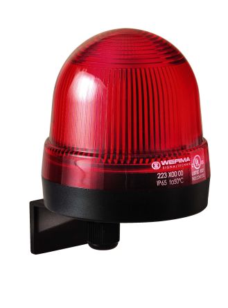 Werma 223 Series Red Continuous lighting Beacon, 12 → 230 V, Wall Mount, Filament Bulb [223.100.00]; 251-8155