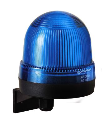 Werma 223 Series Blue Continuous lighting Beacon, 12 → 230 V, Wall Mount, Filament Bulb [223.500.00]; 251-8160
