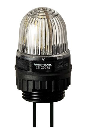 Werma 231 Series Clear Continuous lighting Beacon, 115 V, Built-in Mounting, LED Bulb [231.400.67]; 251-8199