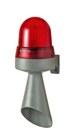 Werma 424 Series Red Horn Beacon, 115 V, IP65, Wall Mount, 98dB at 1 Metre [424.120.67]; 251-8305