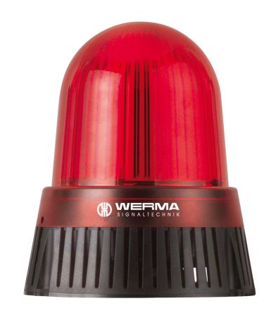 Werma 431 Series Red Sounder Beacon, 115 → 230 V, IP65, Base Mount, 98dB at 1 Metre [431.100.60]; 251-8325