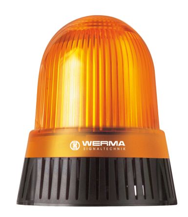 Werma 431 Series Yellow Sounder Beacon, 24 V, IP65, Base Mount, 114dB at 1 Metre [431.300.75]; 251-8330