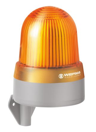 Werma 432 Series Yellow Sounder Beacon, 115 → 230 V, IP65, Wall Mount, 98dB at 1 Metre [432.300.60]; 251-8338