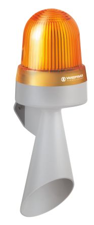 Werma 434 Series Yellow Horn Beacon, 24 V, IP65, Wall Mount, 114dB at 1 Metre [434.300.75]; 251-8360