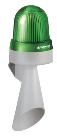 Werma 435 Series Green Horn Beacon, 24 V, IP65, Wall Mount, 114dB at 1 Metre [435.200.75]; 251-8368