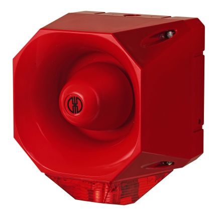 Werma 442 Series Red Sounder Beacon, 18 → 30 V, IP65, Wall Mount, 120dB at 1 Metre [442.010.55]; 251-8392