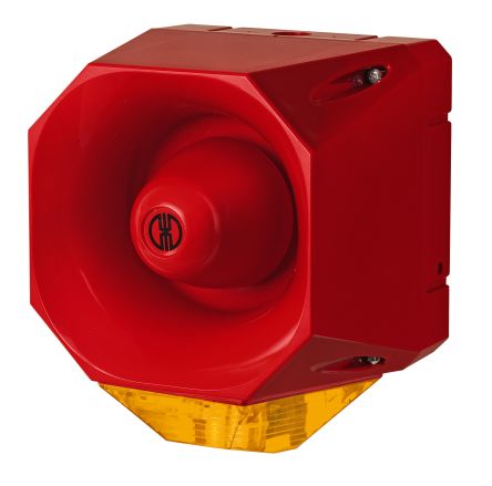 Werma 442 Series Red/Yellow Sounder Beacon, 18 → 30 V, IP65, Wall Mount, 120dB at 1 Metre [442.030.55]; 251-8394