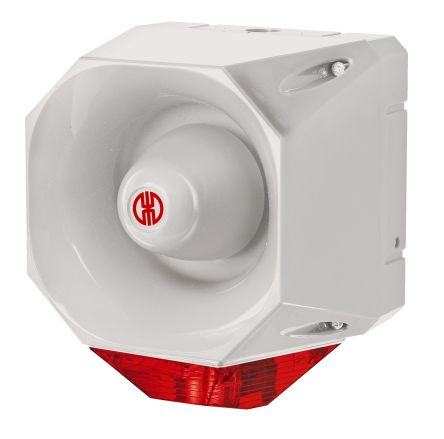 Werma 442 Series Red Sounder Beacon, 18 → 30 V, IP65, Wall Mount, 120dB at 1 Metre [442.110.55]; 251-8397