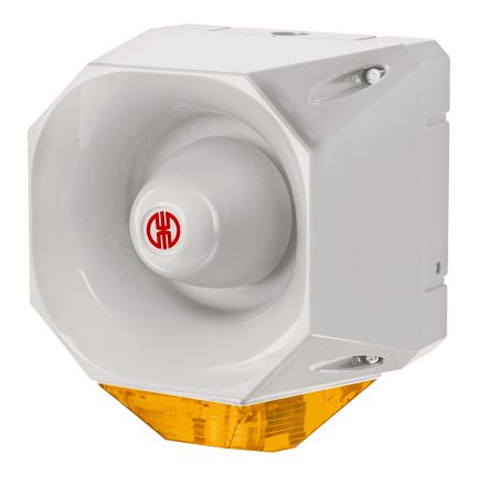 Werma 442 Series Yellow Sounder Beacon, 18 → 30 V, IP65, Wall Mount, 120dB at 1 Metre [442.130.55]; 251-8399