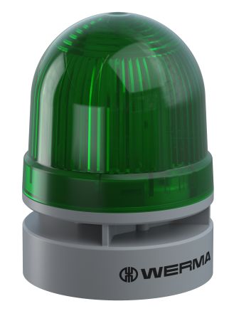 Werma 460 Series Green Sounder Beacon, 115 → 230 V, IP65, Wall Mount, 98dB at 1 Metre [460.220.60]; 251-8414
