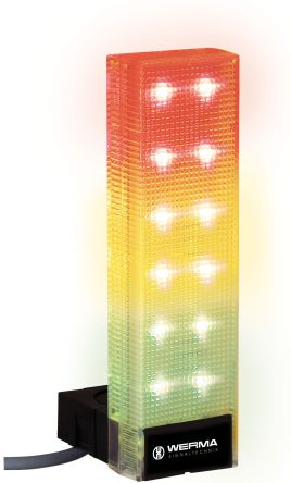 Werma VarioSIGN Series Green, Red, Yellow Buzzer Signal Tower, 3 Lights, 24 V [690.300.55]; 251-8558
