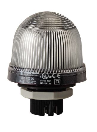 Werma 816 Series Clear Continuous lighting Beacon, 24 V, Built-in Mounting, LED Bulb [816.400.55]; 251-8604