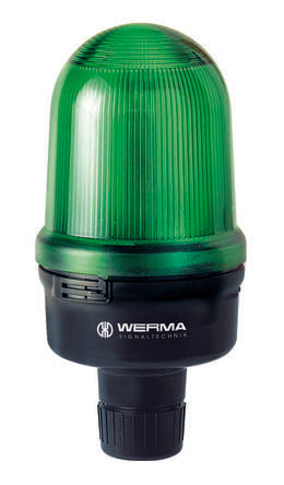 Werma 826 Series Green Continuous lighting Beacon, 12 → 230 V, Tube Mounting, Filament Bulb [826.210.00]; 251-8615