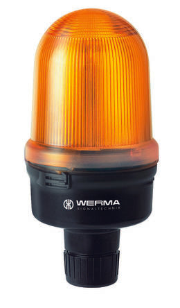 Werma 826 Series Yellow Continuous lighting Beacon, 12 → 230 V, Tube Mounting, Filament Bulb [826.310.00]; 251-8616