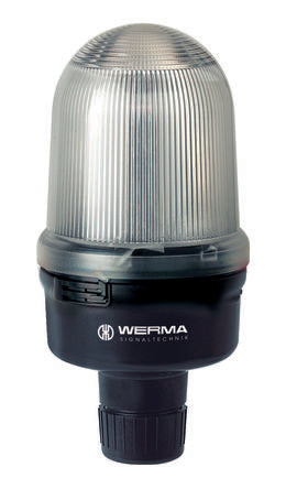 Werma 826 Series Clear Continuous lighting Beacon, 12 → 230 V, Tube Mounting, Filament Bulb [826.410.00]; 251-8619