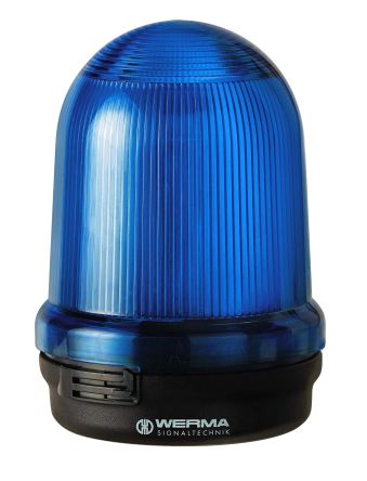 Werma 826 Series Blue Continuous lighting Beacon, 12 → 230 V, Base Mount, Filament Bulb [826.500.00]; 251-8621