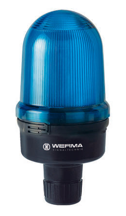 Werma 826 Series Blue Continuous lighting Beacon, 12 → 230 V, Tube Mounting, Filament Bulb [826.510.00]; 251-8622