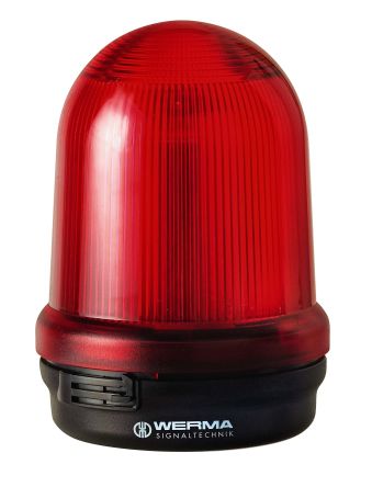 Werma 829 Series Red Continuous lighting Beacon, 24 V, Base Mount, LED Bulb [829.170.55]; 251-8662