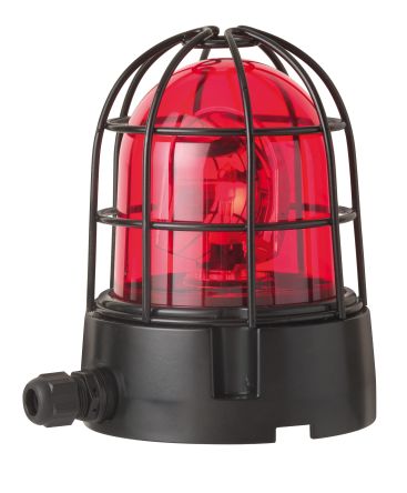 Werma 839 Series Red Rotating Beacon, 24 V, Base Mount, Incandescent Bulb [839.160.75]; 251-8737