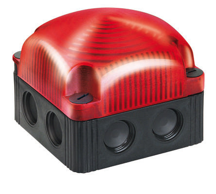 Werma 853 Series Red Continuous lighting Beacon, 12 V, Base Mount/ Wall Mount, LED Bulb, IP66, IP67 [853.100.54]; 251-8825