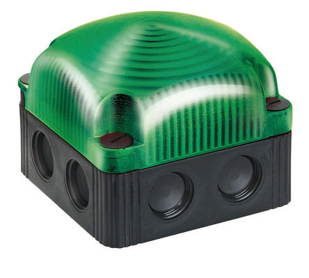 Werma 853 Series Green Flashing Beacon, 12 V, Base Mount/ Wall Mount, LED Bulb [853.210.54]; 251-8833
