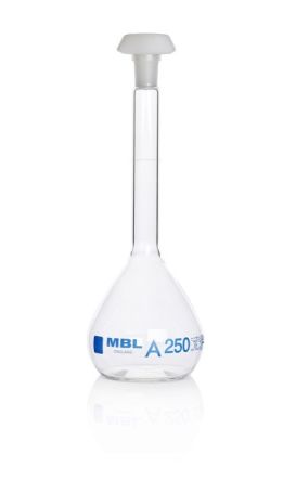 RS PRO 250ml Borosilicate Glass Narrow Neck Volumetric Flask [0]; 251-9417