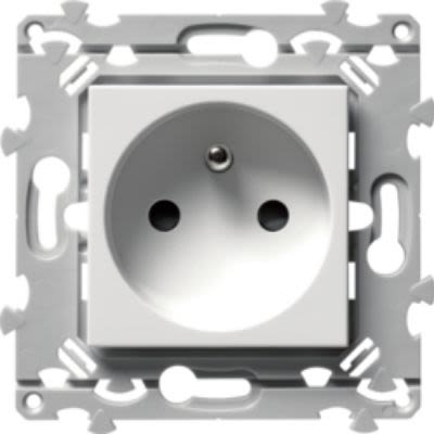 Hager White Plug Socket, 2 Poles, 16A, French 2P, Indoor Use [WE100]; 252-0216