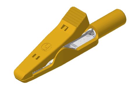Hirschmann Test & Measurement Alligator Clip 2 mm Connection, Stainless Steel Contact, 6A, Yellow [930319103]; 252-1272