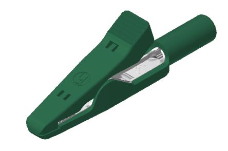 Hirschmann Test & Measurement Alligator Clip 2 mm Connection, Stainless Steel Contact, 6A, Green [930319104]; 252-1273