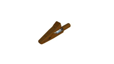 Hirschmann Test & Measurement Alligator Clip 2 mm Connection, Stainless Steel Contact, 6A, Brown [930319105]; 252-1276