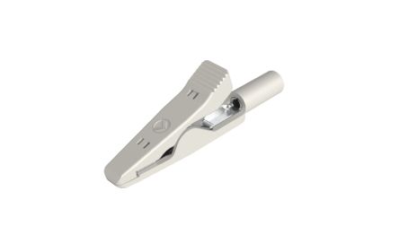 Hirschmann Test & Measurement Alligator Clip 2 mm Connection, Stainless Steel Contact, 6A, White [930319107]; 252-1281