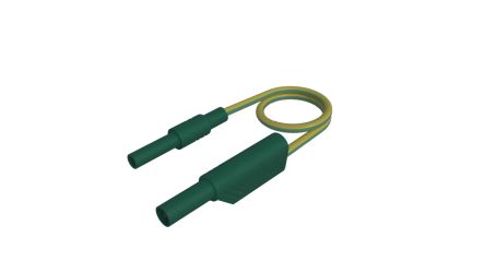 Hirschmann Test & Measurement Test lead, 32A, Green/Yellow, 500mm Lead Length [934041188]; 252-1328