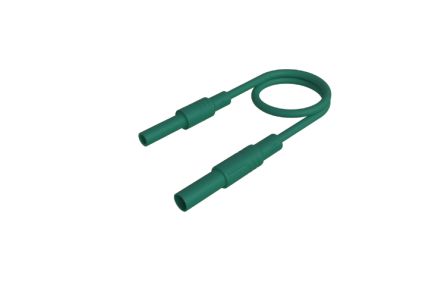 Hirschmann Test & Measurement Test lead, 32A, Green, 500mm Lead Length [934045104]; 252-1387
