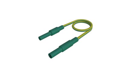 Hirschmann Test & Measurement Test lead, 32A, Green/Yellow, 500mm Lead Length [934045188]; 252-1389
