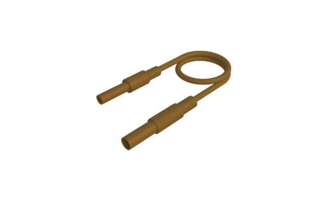 Hirschmann Test & Measurement 4 mm Test Probe Lead, 32A, Brown, 1m Lead Length [934046105]; 252-1402
