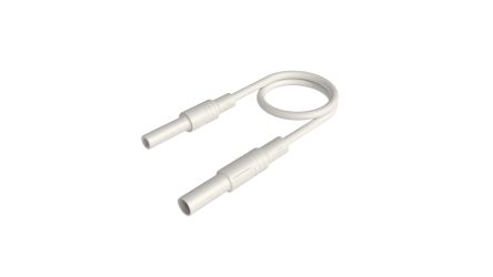 Hirschmann Test & Measurement 4 mm Test Probe Lead, 32A, White, 1m Lead Length [934046107]; 252-1407