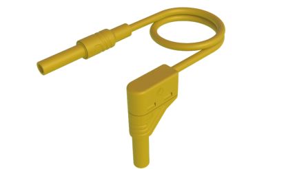 Hirschmann Test & Measurement 4 mm Test Probe Lead, 32A, Yellow, 1m Lead Length [934048103]; 252-1434