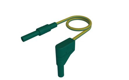 Hirschmann Test & Measurement 4 mm Test Probe Lead, 32A, Green/Yellow, 1m Lead Length [934048188]; 252-1439