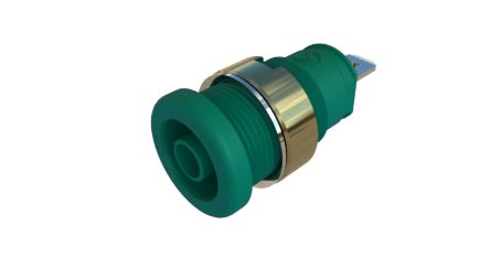 Hirschmann Test & Measurement Green Female Banana Socket, 4 mm Connector, Tab Termination, 25A, Nickel Plating [972355204]; 252-1452