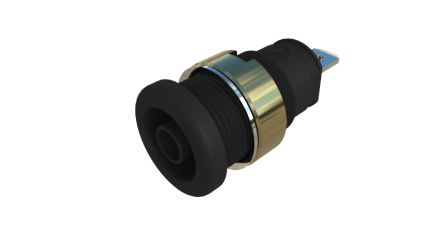 Hirschmann Test & Measurement Black Female Banana Socket, 4 mm Connector, Tab Termination, 32A, Nickel Plating [972356200]; 252-1455