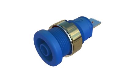 Hirschmann Test & Measurement Blue Female Banana Socket, 4 mm Connector, Tab Termination, 32A, Nickel Plating [972356202]; 252-1459