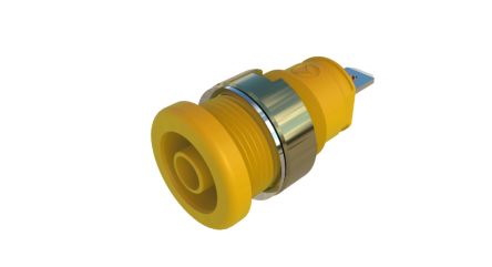 Hirschmann Test & Measurement Yellow Female Banana Socket, 4 mm Connector, Tab Termination, 32A, Nickel Plating [972356203]; 252-1462