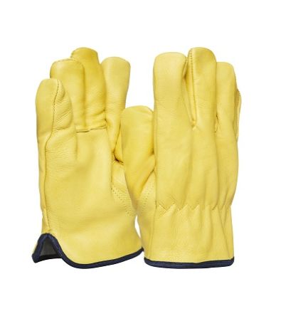 Polyco Healthline Yellow Leather Abrasion Resistant, Puncture Resistant, Tear Resistant Reusable Gloves, Size 10, Foam [DR100 - 10]; 252-2111