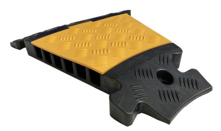 RS PRO Black/Yellow Cable Cover in Rubber, 25mm Inside dia. [0]; 252-2821