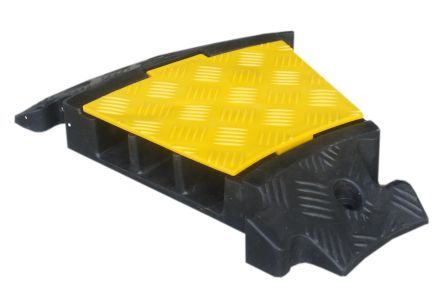 RS PRO 600mm Black/Yellow Cable Cover in Rubber, 58 x 52mm Inside dia. [0]; 252-2822